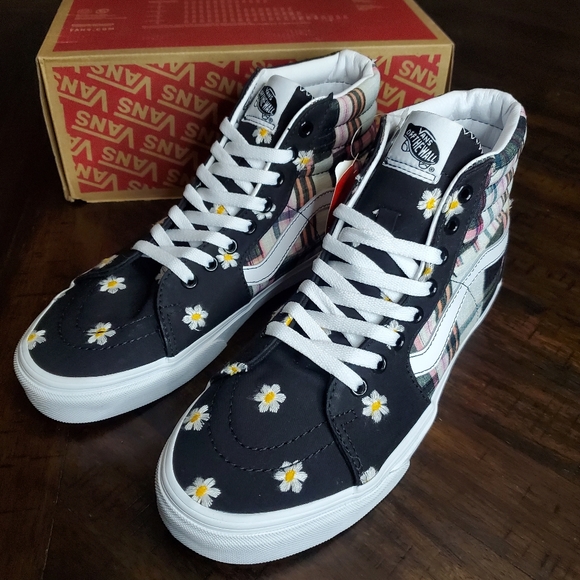 Vans Sk8-Hi Floral Plaid Patchwork Women Size 10, Men Size 8.5 - Picture 3 of 11